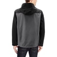 thumbnail image 2 of Men's Water Resistant Softshell Fleece Lined Black Zip Up Hoodie Jacket (Charcoal, Small), 2 of 3