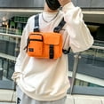 thumbnail image 2 of Unisex Oxford Cloth Chest Rig Bag Multi-layer Zipper Vest Bag (Orange), 2 of 9