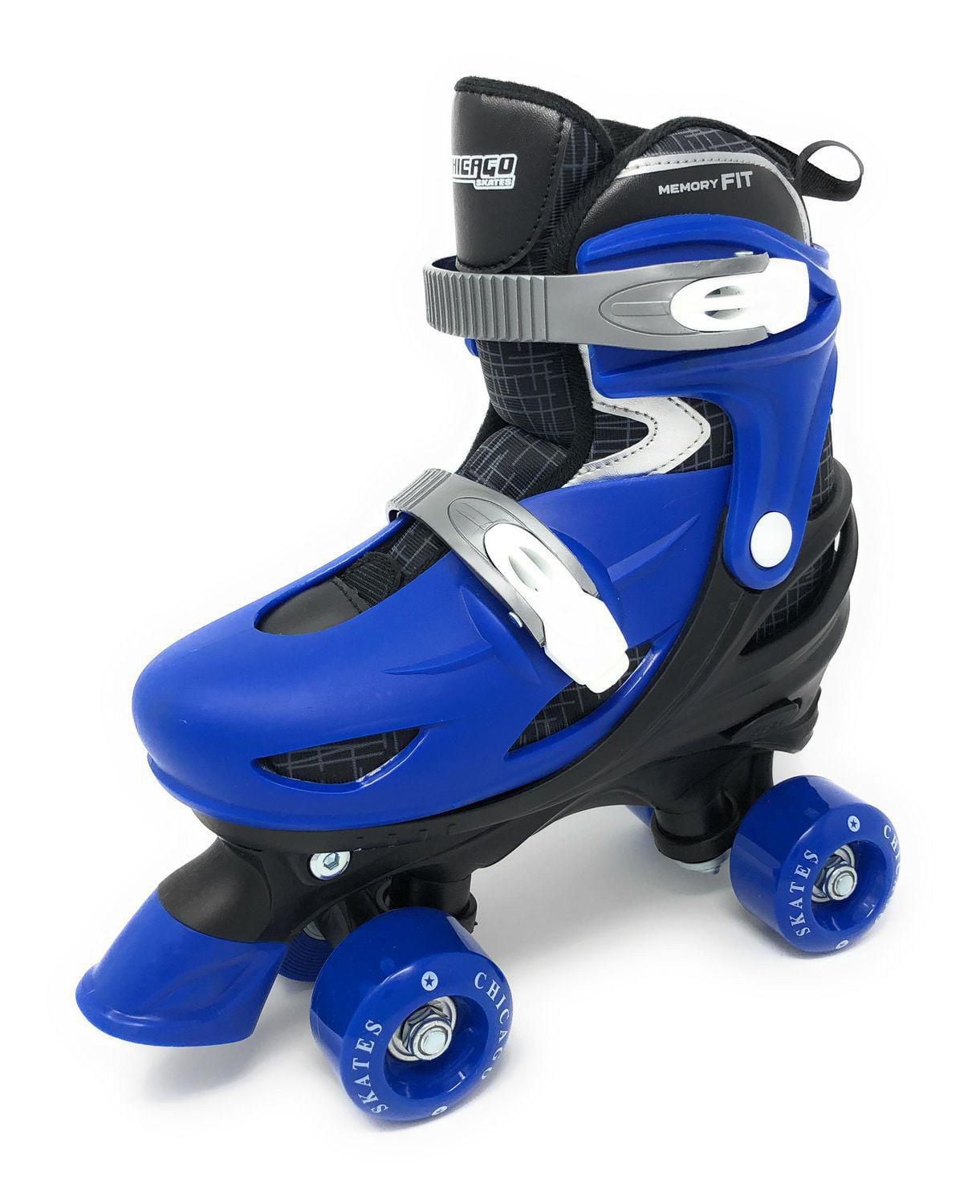 Chicago Skates - Patins à roulettes ajustables pour enfants avec accessoires, bleu, taille J10-13