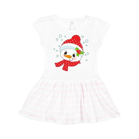 

Inktastic Cute Snow Lady in Red Hat and Scarf Gift Toddler Girl Dress