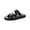 Black Smooth, variant on Womens Claren Faux Leather Adjustable Slide Sandals