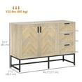 thumbnail image 3 of HOMCOM Sideboard Buffet Cabinet with Drawers and Adjustable Shelf, Oak, 3 of 10