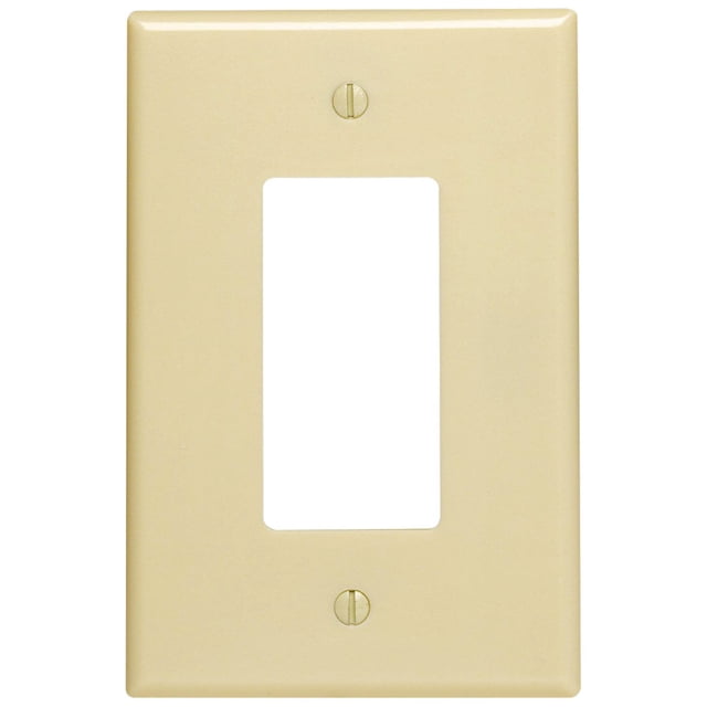 Placa de pared Leviton 86601 Decora/GFCI de 1 elemento, color marfil