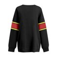 thumbnail image 6 of Women's Loose and Comfortable Letter V-Neck Sportswear Long Sleeve Sweatshirt with Football Print for Sporty Style,Red,S, 6 of 8