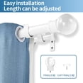 thumbnail image 2 of Urbanest Crystal Ball Manhattan 1" 5/8" Double Drapery Curtain Window Rod Set - 84" to 120", White, 2 of 6