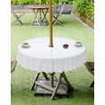 thumbnail image 3 of Outdoor Tablecloth Pure White Round Patio Tablecloths 60 Inch, Waterproof Outside Table Cloths with Umbrella Hole and Zipper, Solid Color Summer Table Cover for Outdoor Tables Garden, 3 of 6