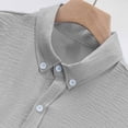 thumbnail image 7 of Maqroz Mens Fashion Tops Casual Short Sleeve Button Down Shirt Crinkle Texture Lightweight Vacation Holiday Resort Wear Essential, 7 of 7