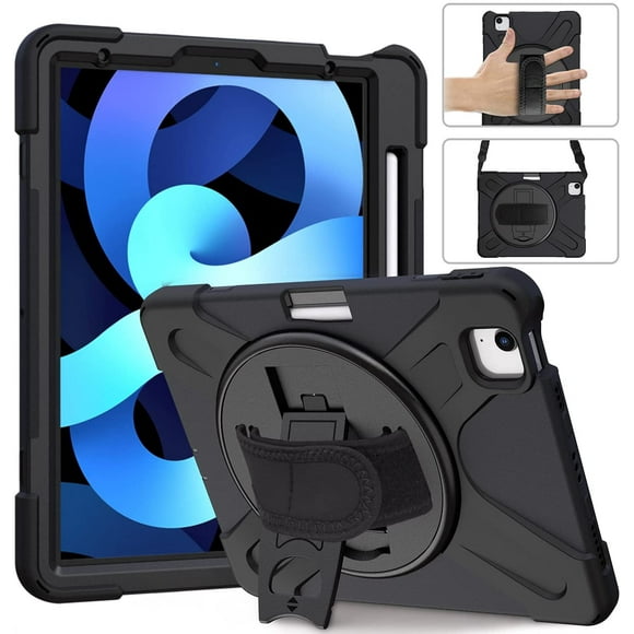 navor Case Compatible with iPad Air 4 / 5 10.9" (2020/2022) & iPad Pro 11 (2021/2020/2018), Rugged Rotating Kickstand Protective Cover with Built-in Pencil Holder