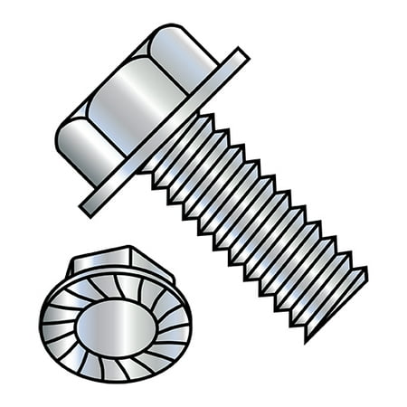 

1/4-20X7/8 Unslotted Indented Hex Washer Head Serrated Machine Screw Full Thread Zinc (Pack Qty 2 500) BC-1414MWS