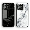 thumbnail image 5 of Case Compatible with iPhone 16 Pro, Marble Pattern Temepered Glass Design Scratch-Resistant, TPU Bumper Shock-Proof Anti-Drop Protection, Frame Slightly Convex Protection Case, Black, 5 of 9