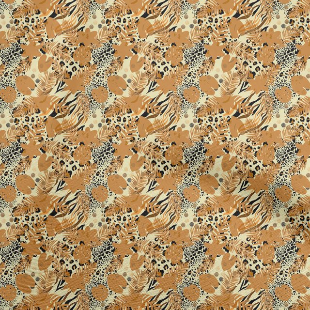 oneOone Rayon Yellow Fabric Tropical Leaf Sewing Craft Projects Fabric Prints By Yard 56 Inch Wide