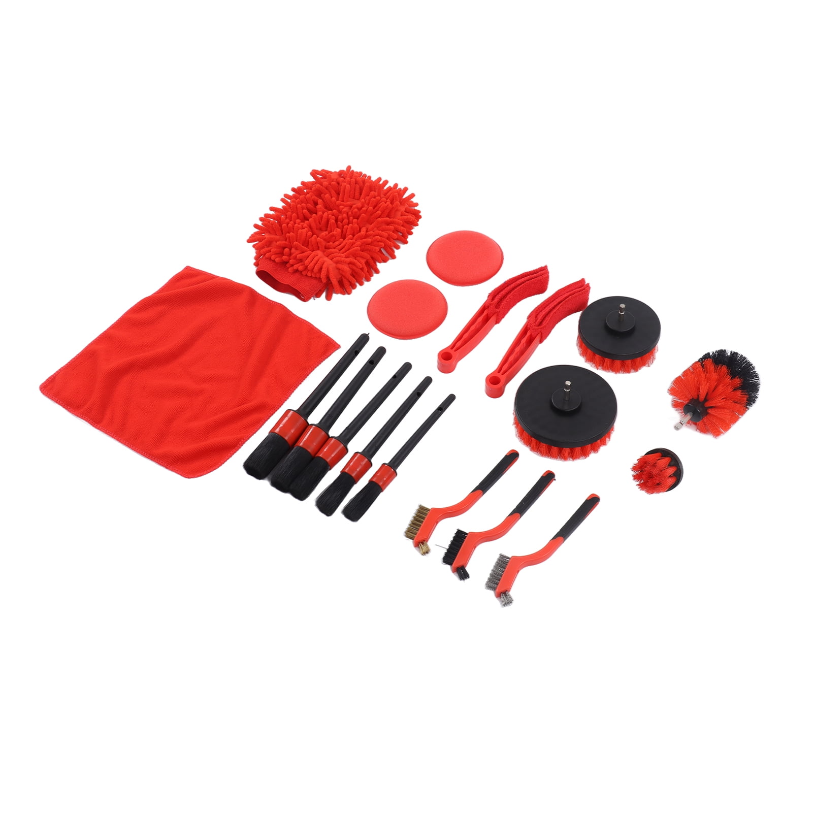 Riousery 18-Piece Car Cleaning Tools Kit Detailing Brush Set for Universal Vehicles Dashboard, Interior, Exterior Air Vents & Wheels (13.39 inches / 34 cm)