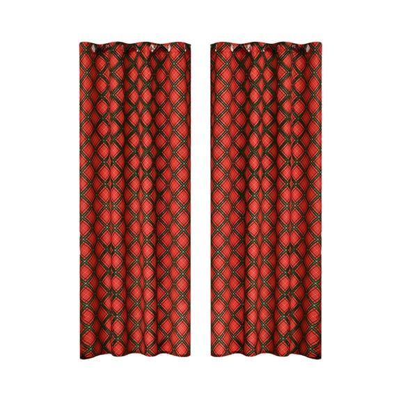 Cheapark 1PC Christmas Punched Blackout Curtains - 53x84in Printed Design, Festive Window Decor for Living Room & Holiday Home Ambiance