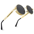 thumbnail image 2 of 1 pcs Polarized Sunglasses For Men, Uv Protection, Round Gothic Shades Style Women, Metal Circle Frame, 2 of 9