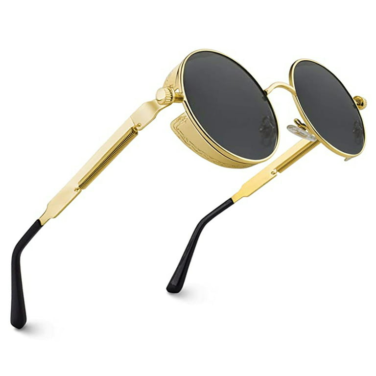 1 pcs Polarized Sunglasses For Men, Uv Protection, Round Gothic Shades  Style Women, Metal Circle FrameC 