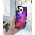 thumbnail image 5 of FINCIBO Soft Rubber Protector Cover Case for Apple iPhone 14 Pro 6.1" 2022, Hot Pink Sky Galaxy Nebula, 5 of 5