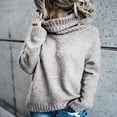 thumbnail image 3 of Suéter de punto de manga larga con cuello alto y hilo hilado en el núcleo para mujer de moda europea y estadounidense, 3 of 6