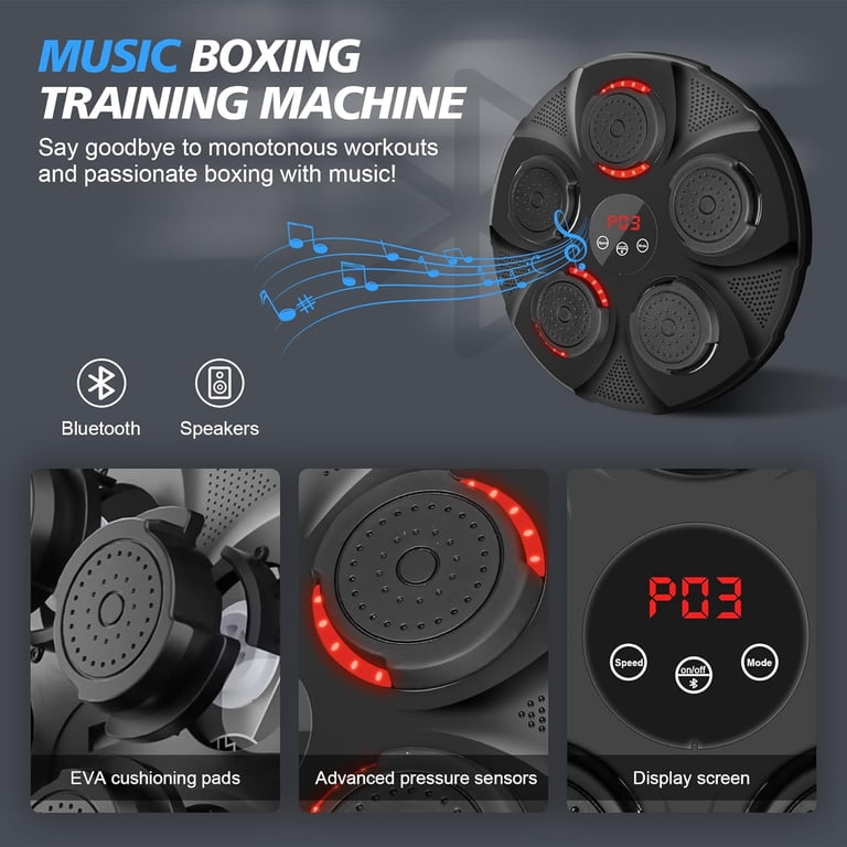 2025 Smart Music Boxing Machine With Gloves - Wall Mounted Bluetooth Target For Home Workouts, Kids & Adults