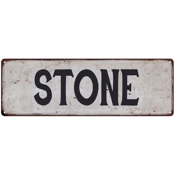 STONE Vintage Look Rustic Chic Metal Sign 6x18 106180036189