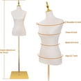 thumbnail image 5 of FreeLung Dress Form Mannequin with Detachable Metal Stand Adjustable Height, Leather Surface, 5 of 7
