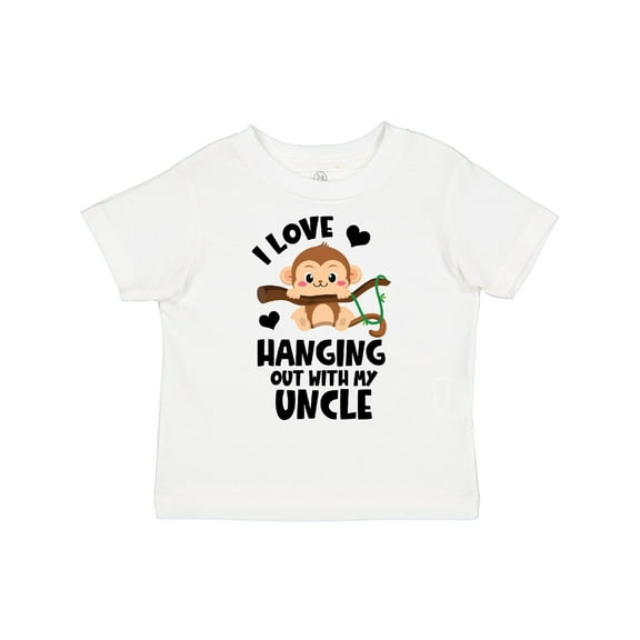 Inktastic Monkey I Love Hanging out with My Uncle Boys or Girls Toddler T-Shirt