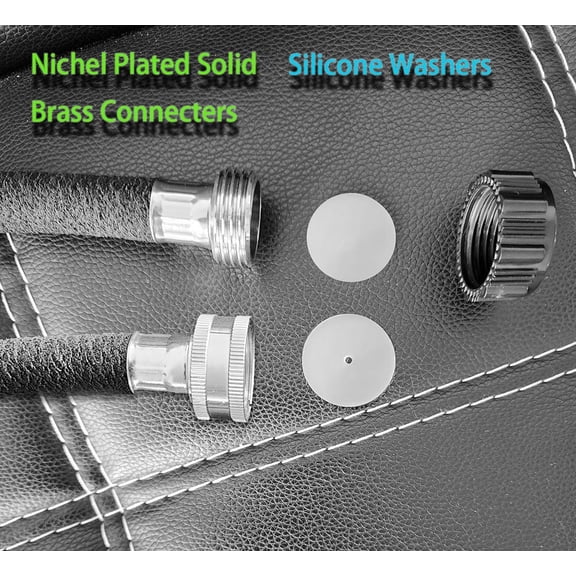 WEIFEI-Short Soaker Hose 1/2 IN.x 100 FT, Solid Brass Connectors with Food Grade Coating, Keep Your Plants Healthy