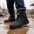 thumbnail image 3 of MeMoride Men's Steel Toe Shoes Work Boots Leather Slip-Resistant Industrial Safety Boots, 3 of 7