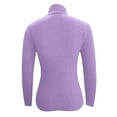 thumbnail image 5 of Fiaer Womens Sweaters Turtleneck Long Sleeve Solid Color Breathable Cozy Lightweight Slim Fit Knit Tops Purple L, 5 of 6