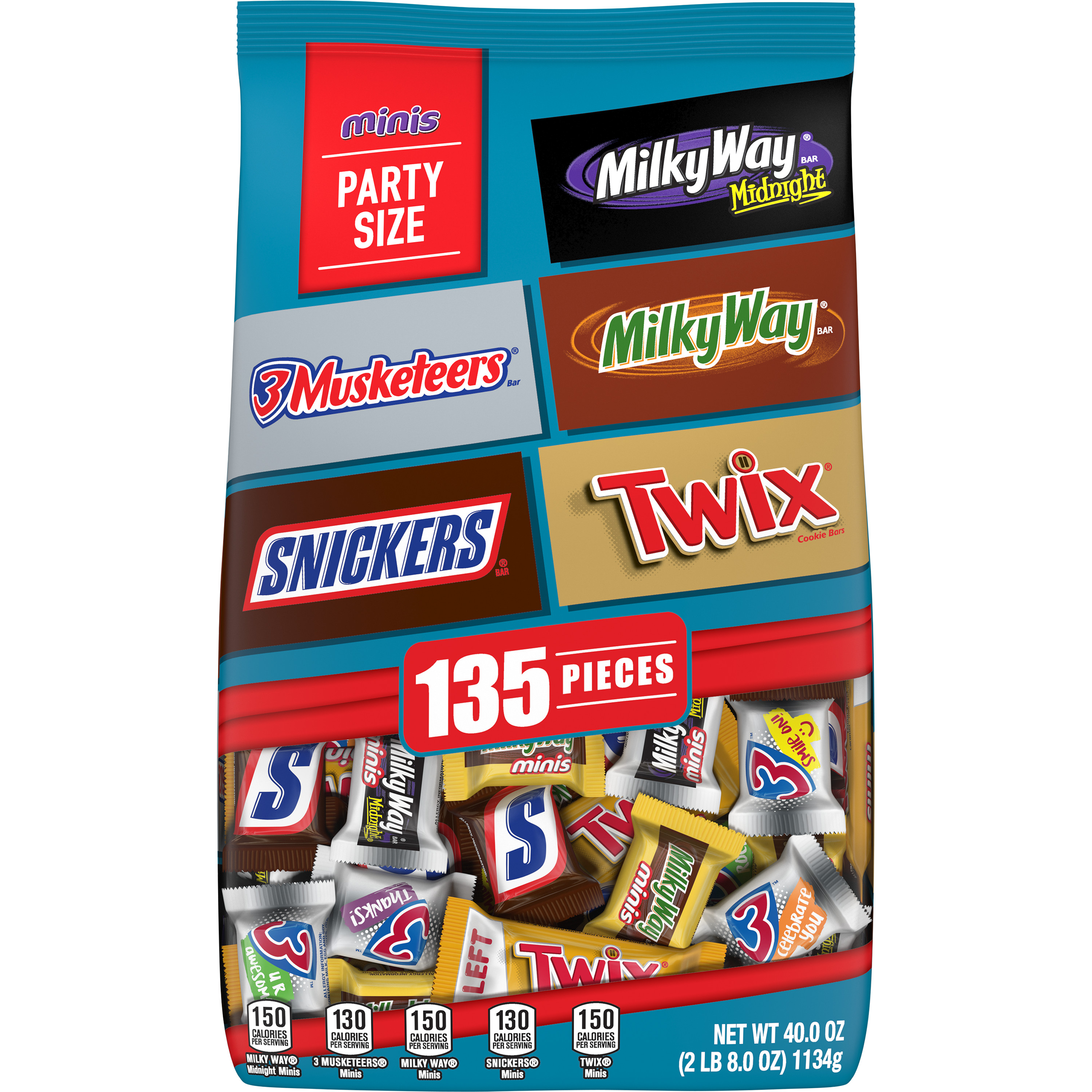 Snickers, Twix, Milky Way &amp; 3 Musketeers, Variety Pack Mini Size Milk ...