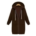 thumbnail image 6 of Otvok Womens Solid Jackets Plus Fleece Pocket Hooded Zipper Sweater, 6 of 6
