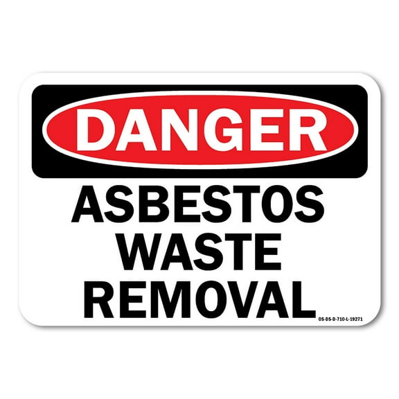 OSHA Danger Sign - Asbestos Waste Removal | Plastic Sign | Protect Your Business, Work Site, Warehouse & Shop Area | Made in the USA