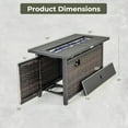 thumbnail image 3 of Costway 45" Propane Rattan Firepit Table with Glass Stones & Protective Cover Metal Frame, 3 of 10
