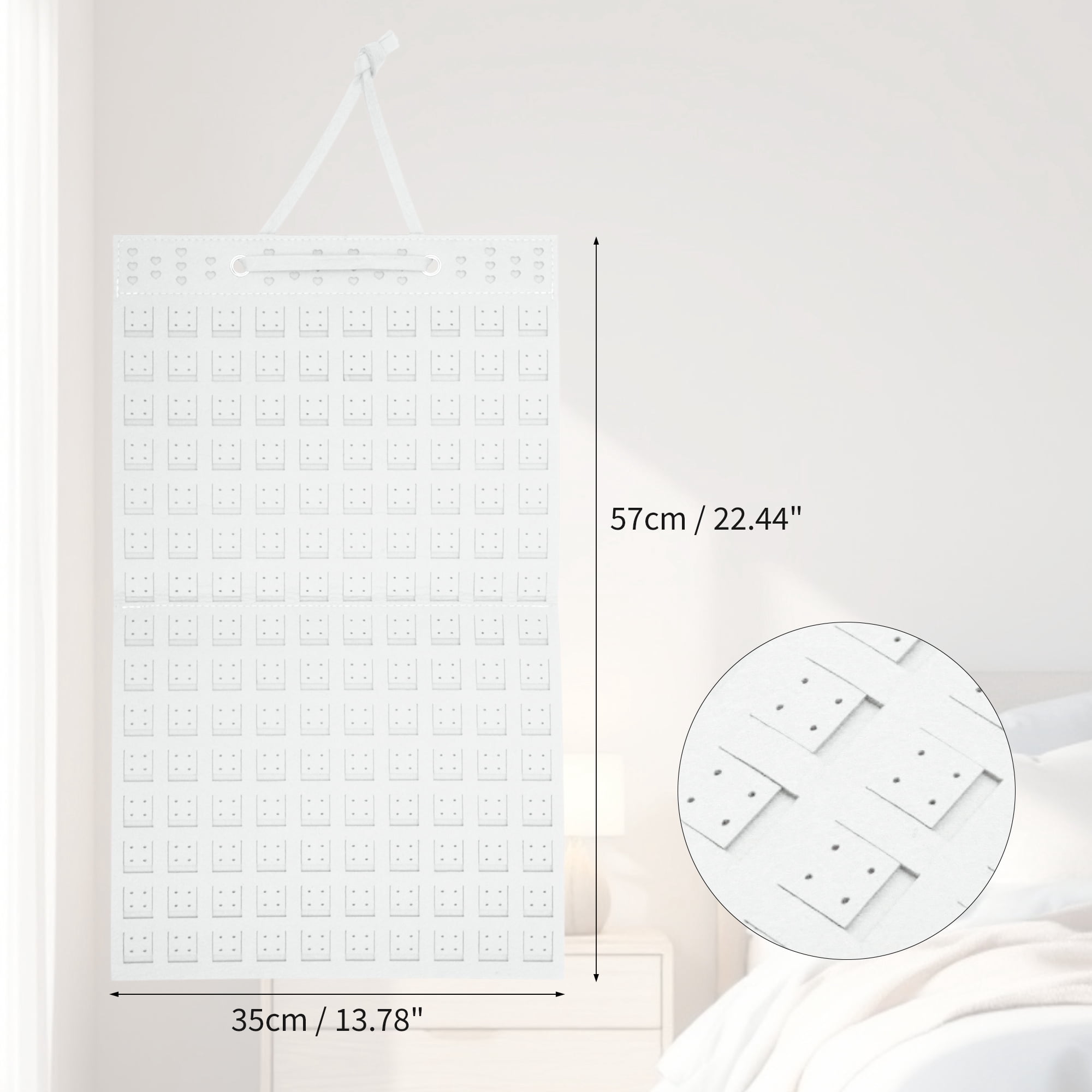 Unique Bargains Claw Clip Holder Space-saving Hair Clip Storage White 22.44"x13.78"