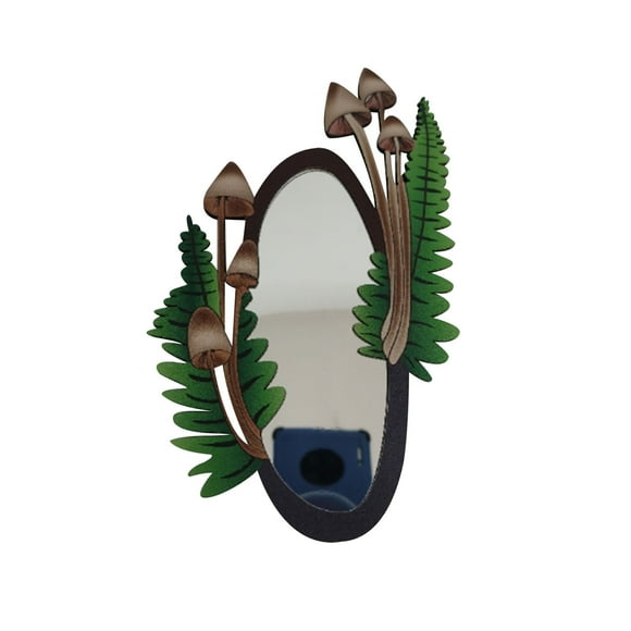 Dvkptbk Wooden Mirror Bohemian Wood Mirror, Wood Forest Mirror, Wall Decoration Tools on Clearance