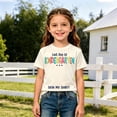 thumbnail image 2 of WEIGFI Toddler Kid Girls Tshirts Kindergarten Graduation Graphic Casual Short Sleeve Clothes Crew Neck Fashion Summer Everyday Wear Soft Party Tops,Beige,2-3 Years, 2 of 4