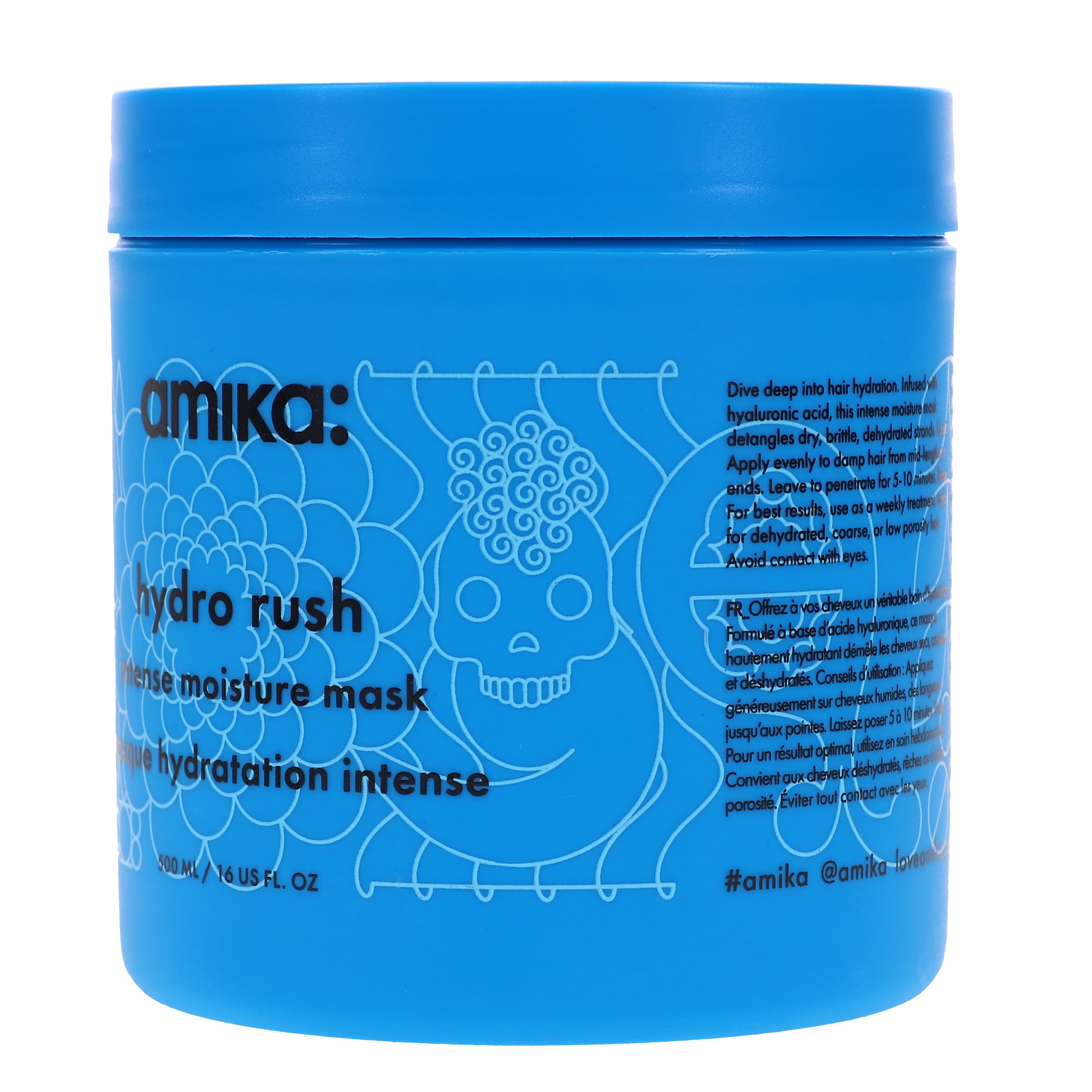 amika hydro rush ヘアマスク Amika, Hydro Rush Intense Moisture Mask, 16.9 oz, Deep Hydration