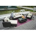 thumbnail image 2 of Outdoor Wicker Furniture Set 5-Piece Patio Garden Sectional Sofa Set with Cushions and Storage - Brown, 2 of 6