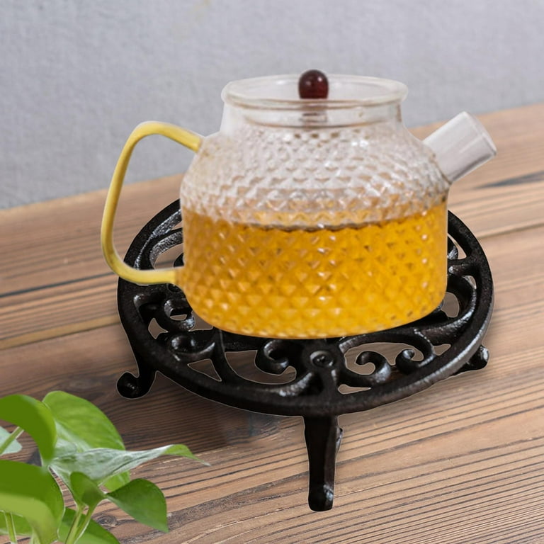 Round Ceramic Teapot Warmer Warming Holder for Heating Coffee Milk Or Tea ,  Bronze
