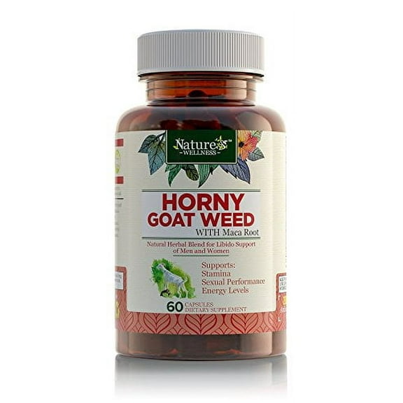 Horny Goat Weed Extract with Maca, Tribulus, L-Arginine, Ginseng - Enhance Energy & Performance for Men & Women - 1000 mg Epimedium with Icariins Supplement