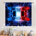 thumbnail image 3 of Gaming Curtains for Boys Room, Cooling Blue Red Flash Game Controller Gamer Window Drapes for Boys Kids Teens Living Room Bedroom Playroom Decor Gamepad Video Game Room 2 Panels, 84"x63" Inch, 3 of 5