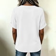 thumbnail image 7 of Women's V-Neck Top Baeitkot Women's Solid Color Casual V-Neck Short Sleeve Top White L, 7 of 7