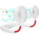 thumbnail image 1 of Ventilador de cuello RJVW portátil, manos libres, USB, recargable, blanco, 1 of 4