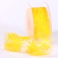 thumbnail image 2 of The Ribbon People Yellow Sheer Organza Spring Flowers Craft Ribbon 1.5" x 50 Yards, 2 of 2