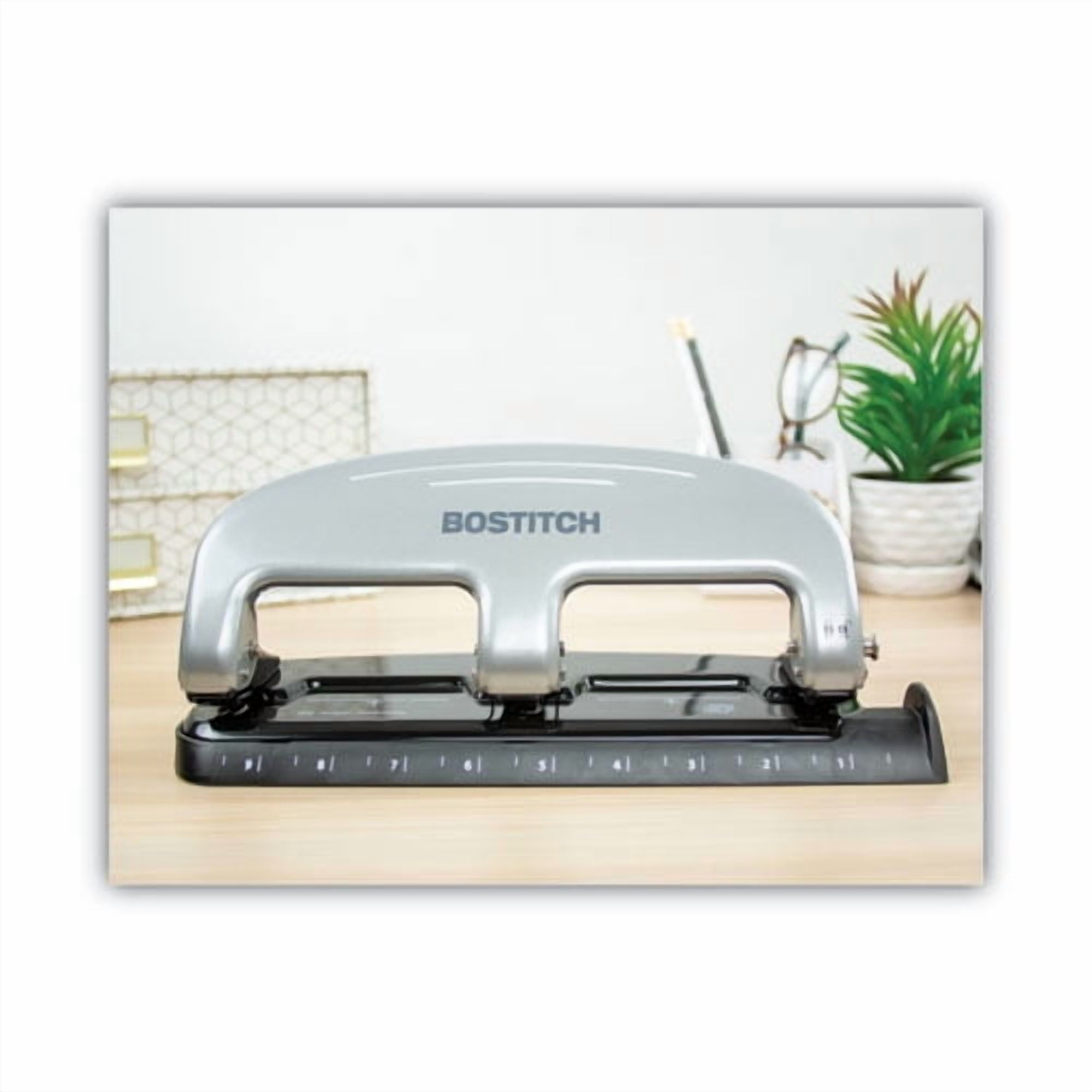 "20-Sheet Ez Squeeze Three-Hole Punch, 9/32"" Holes, Black/silver | Bundle of 5 Each"