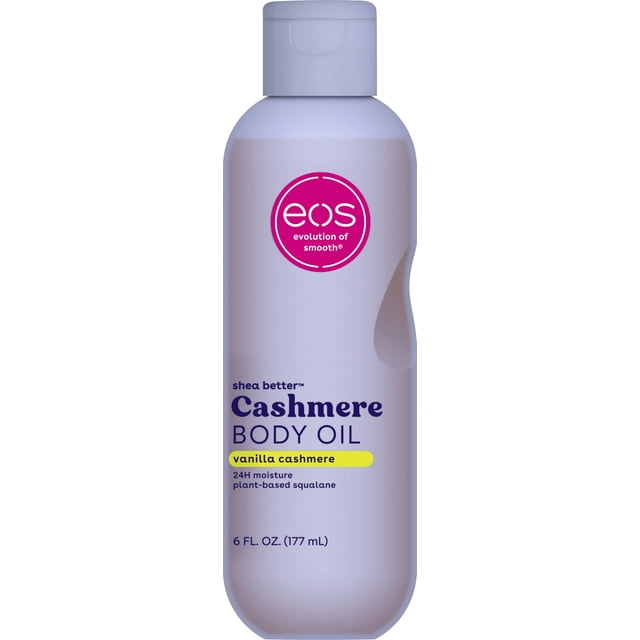eos Aceite Corporal De Cachemira Vainilla Y Cachemira Hidratación 24 Horas Escualano Vegetal Para Calmar Suavizar Y Alisar La Piel Seca 177 Ml Blanco