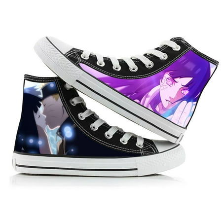 

Japanese Anime Naruto Printed Canvas Sneakers High Top Lace ups Casual Walking Shoes