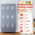 thumbnail image 6 of 9 Door Storage Locker 72 Inch Metal with Lock for Employees, Home Gym, Office, School, Garage,Gray, 6 of 7