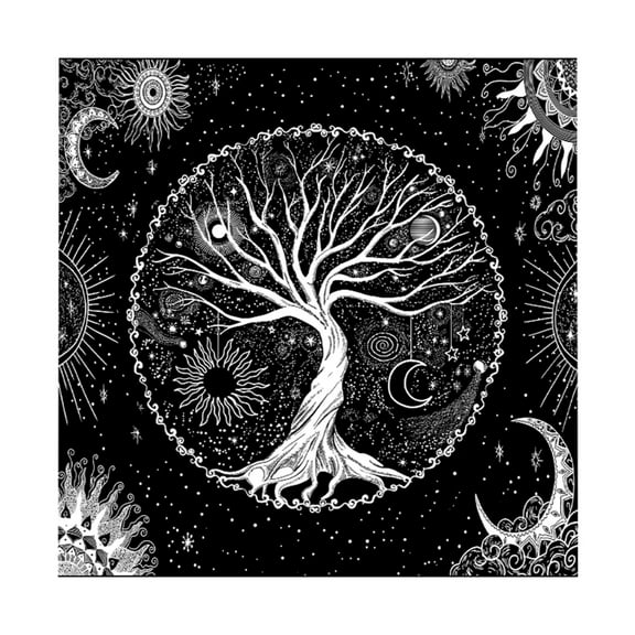 OOKWE 12 Constellations Pentacle Tablecloth Divination Cloth Tarot Card Tablecloth Ins