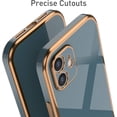 thumbnail image 3 of Case for iPhone 12 6.1 Inch, Soft Silicone Slim Case Electroplated Straight Edge Phone Case Shockproof Protective Case -Solid Gray, 3 of 15