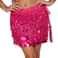 thumbnail image 3 of Sequin Fringe Skirts for Women Sparkly Belly Dance Skirt Glitter Sequin Tassel Skirt Mini Skirt Rave Outfits, 3 of 3